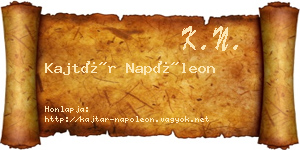 Kajtár Napóleon névjegykártya